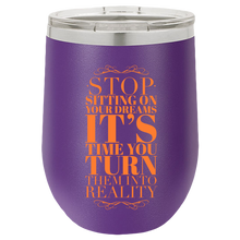 Load image into Gallery viewer, Inspirational Quoted Polar Camel - 12 oz Stemless Wine Tumbler w/Lid
