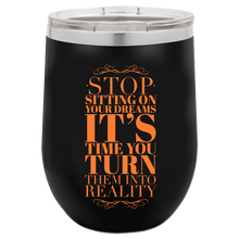 Load image into Gallery viewer, Inspirational Quoted Polar Camel - 12 oz Stemless Wine Tumbler w/Lid
